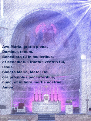 Ave Maria with church nave background Foxrock.