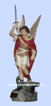 Saint Michael's statue Dun Laoghaire church no background.