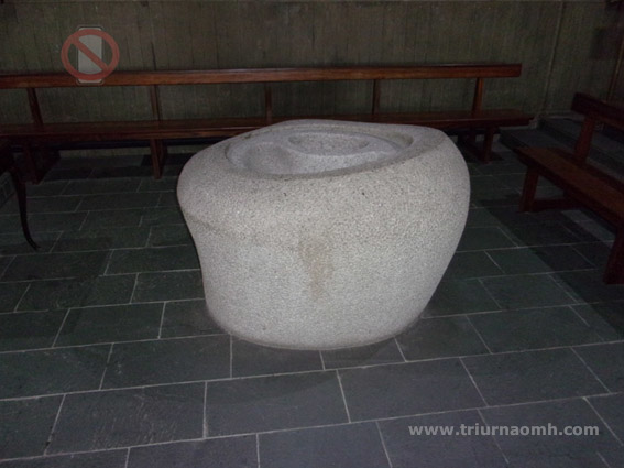 Stone Baptismal font in St Michael's church Dun Laoghaire