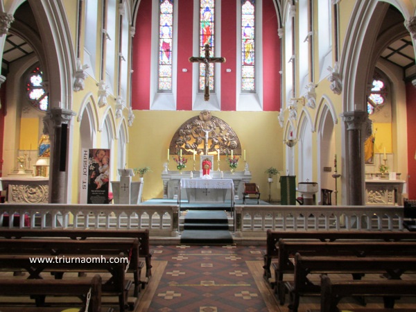 The main altar in St Joseph's church Glasthule.